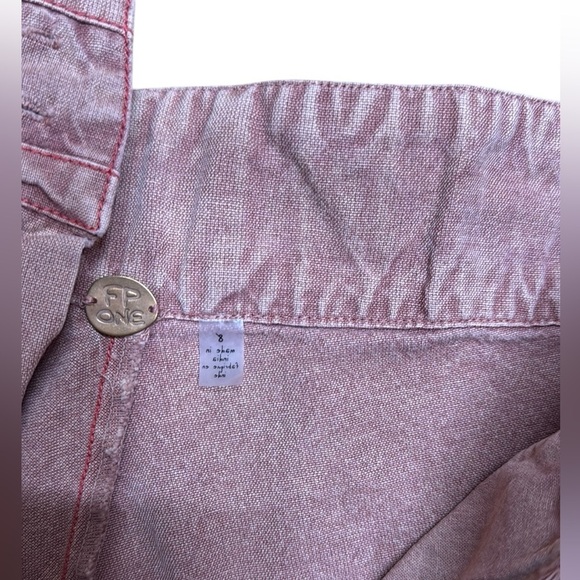 FP One . High Waist Brown and Red Shorts with Paper Bag Waist - Picture 2 of 5